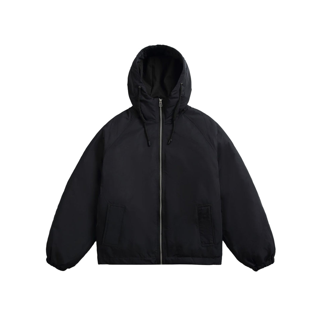 Unisex Kurz geschnittene wattierte Kapuzenjacke im Boxy‑Cut mit elastischem Saum Nord Taschen