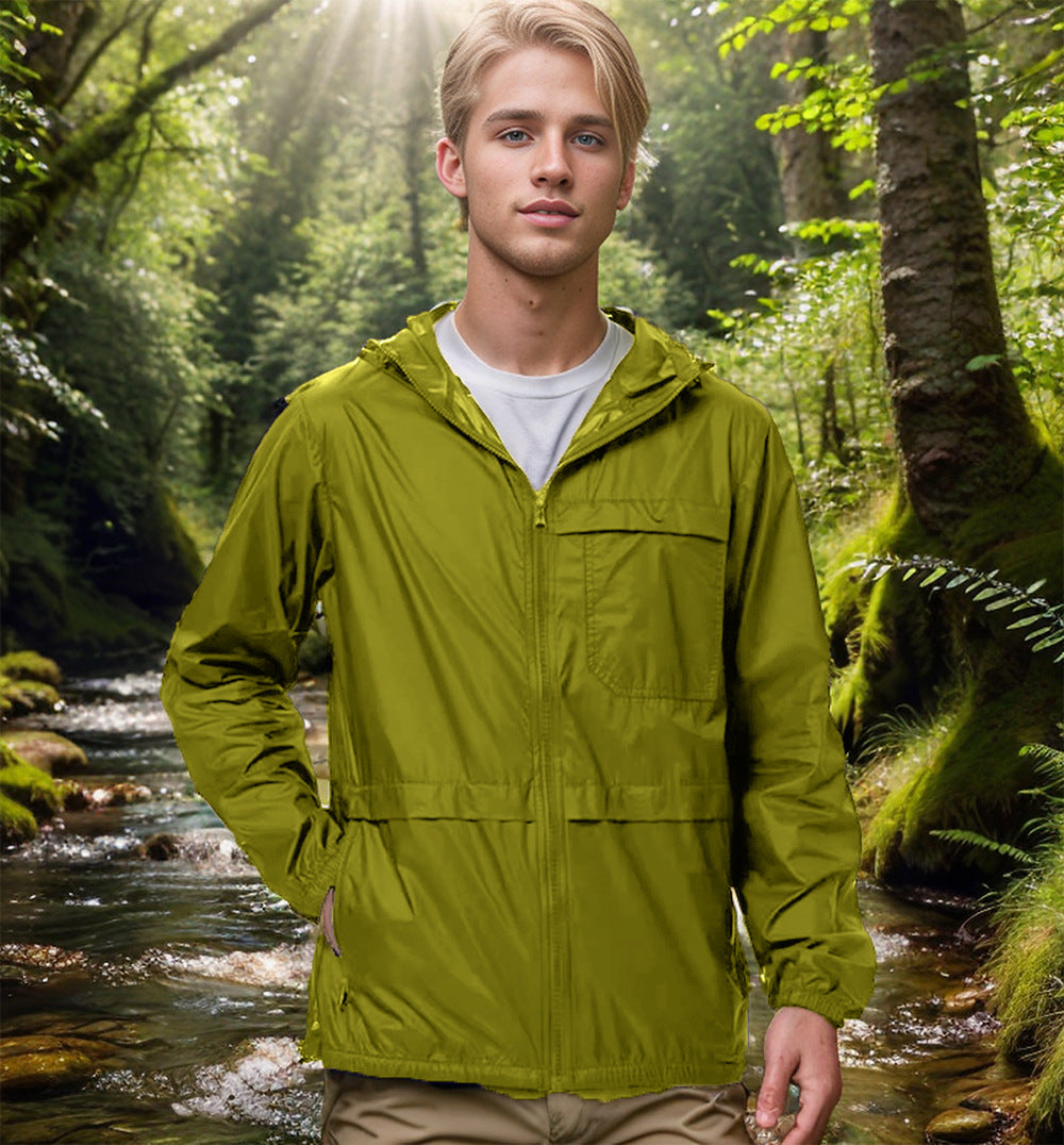 Herren Leichte atmungsaktive Outdoor-Windjacke mit Kapuze und Reißverschluss Nord Taschen