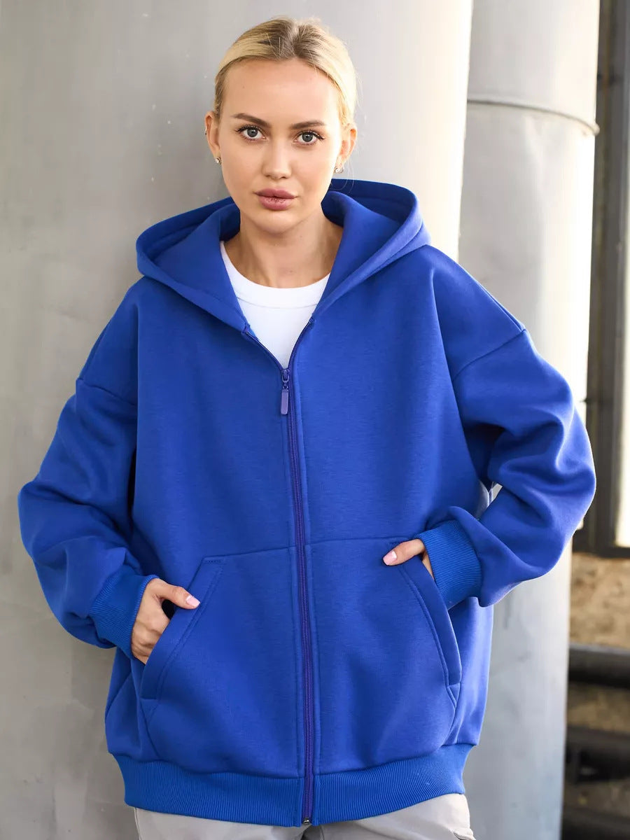 Damen Zip-Hoodie mit lässigem Schnitt und großen Taschen Nord Taschen
