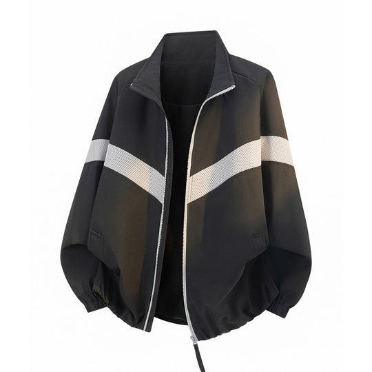 Damen Oversize Freizeit-Trackjacke mit Mesh-Einsätzen und durchgehendem Reißverschluss Nord Taschen