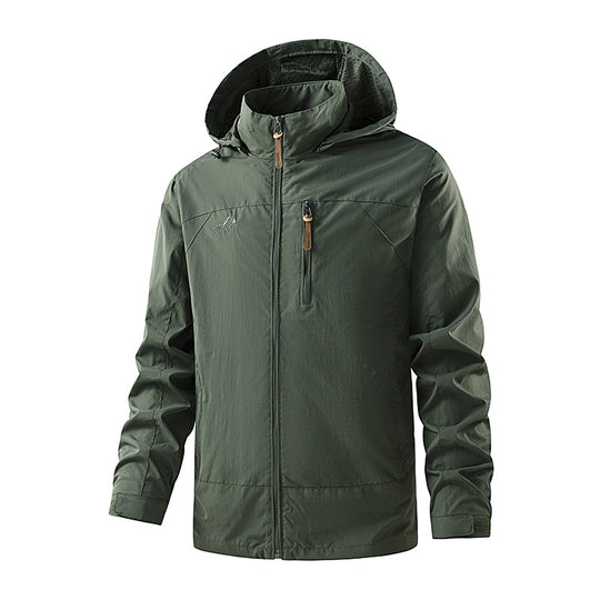 Herren Ultraleichte Outdoor-Kapuzenjacke mit Mesh-Innenfutter, Brustreißverschluss und verstellbaren Bündchen Nord Taschen