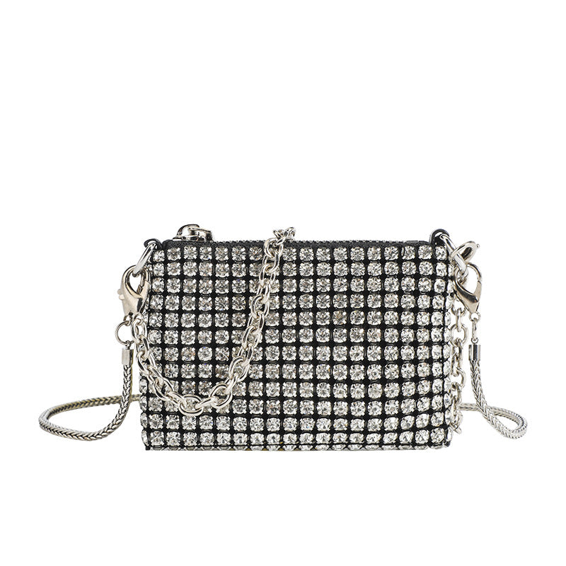 Damen Clutch-Tasche mit funkelnden Pailletten und eleganter Kettenverzierung Nord Taschen