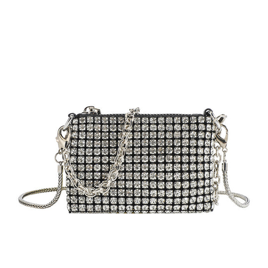 Damen Clutch-Tasche mit funkelnden Pailletten und eleganter Kettenverzierung Nord Taschen