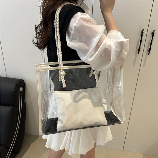 Damen transparente Tragetasche mit Innenbeutel Nord Taschen