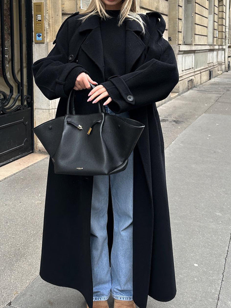 Damen oversized Wollmantel Nord Taschen