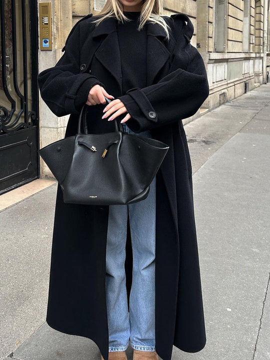 Damen oversized Wollmantel Nord Taschen
