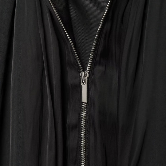 Damen Plissierte Cape-Jacke mit Reißverschluss und Stehkrragen Nord Taschen
