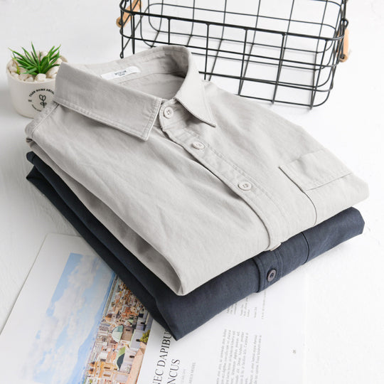 Herren Baumwoll-Overshirt im Relaxed-Fit mit aufgesetzter Brusttasche Nord Taschen