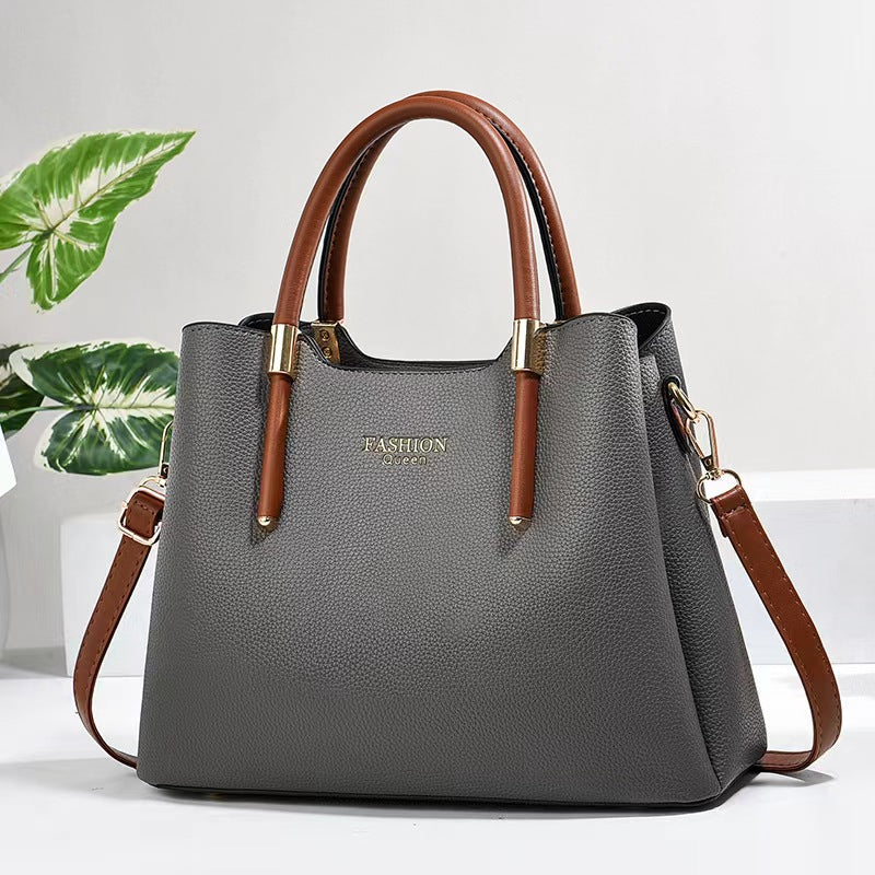Damen modische Handtasche mit strukturiertem Leder und abnehmbarem Schulterriemen Nord Taschen