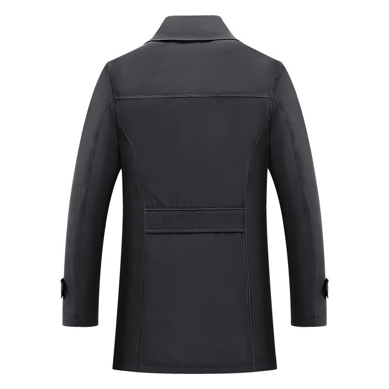 Herren Moderner Kurzmantel im Trench-Look mit kariertem Innenfutter und Utility-Taschen Nord Taschen