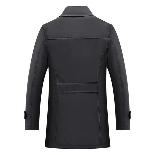 Herren Moderner Kurzmantel im Trench-Look mit kariertem Innenfutter und Utility-Taschen Nord Taschen