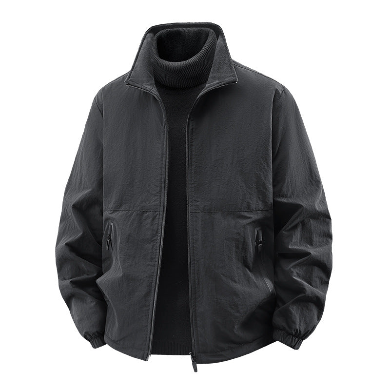 Men's  minimalist stand-collar travel jacket with sealed zip pockets and elastic cuffs Nord Taschen