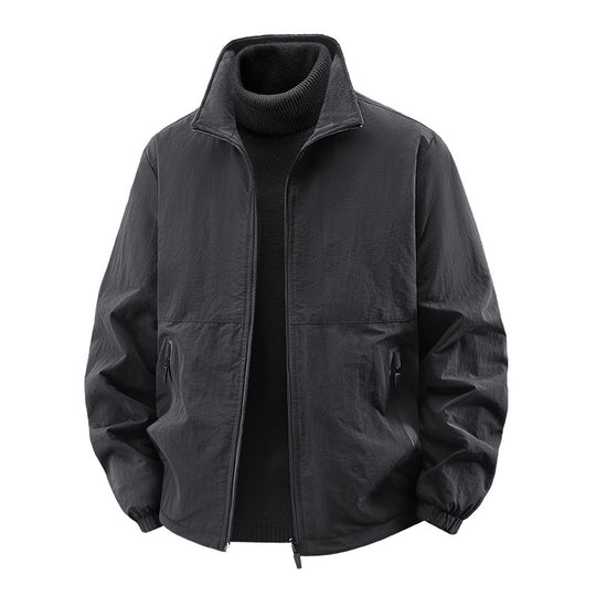 Men's  minimalist stand-collar travel jacket with sealed zip pockets and elastic cuffs Nord Taschen