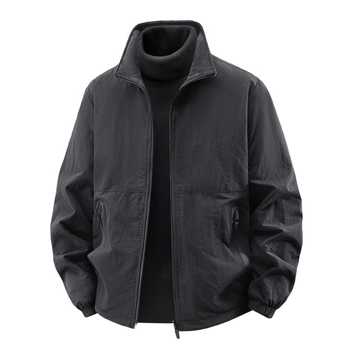 Men's  minimalist stand-collar travel jacket with sealed zip pockets and elastic cuffs Nord Taschen