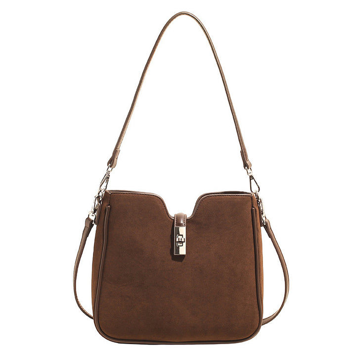 Damen Hobo-Tasche aus weichem Wildleder mit edlem Verschluss Nord Taschen