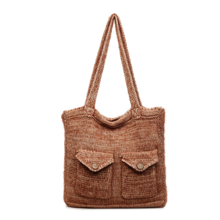 Damen handgefertigte Stricktasche mit zwei Taschen Nord Taschen