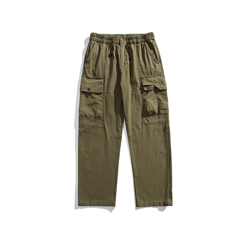 Herren Leichte Utility-Cargohose aus Baumwollmix mit Elastikbund, Kordelzug und Mehrfachtaschen Nord Taschen