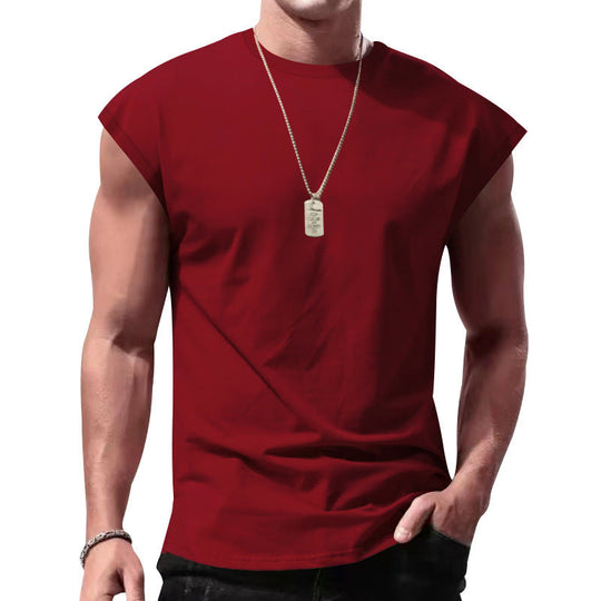 Herren nan lockeres ärmelloses Muskelshirt aus Baumwolljersey mit überschnittener Schulterpartie Nord Taschen