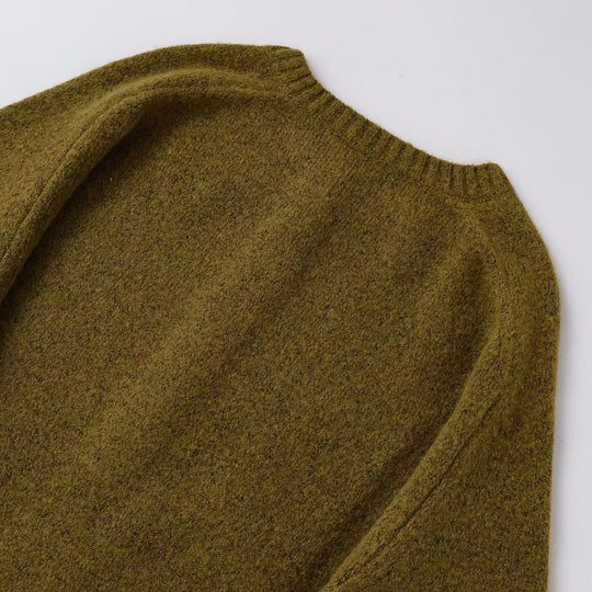 Damen Bouclé-Pullover mit Henley-Knopfleiste und Raglanärmeln Nord Taschen