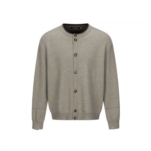 Unisex Boxy Strick-Cardigan mit Rundhals, durchgehender Knopfleiste und gerippten Abschlüssen Nord Taschen