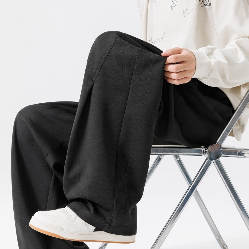 Herren Extraweite Relax-Freizeithose aus French-Terry mit Tunnelzug, Bügelfalten & Oversize-Bein Nord Taschen
