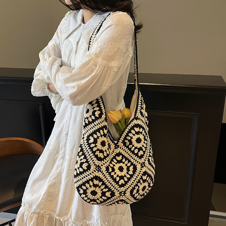 Damen Hobo-Tasche mit handgefertigtem Häkelmuster Nord Taschen