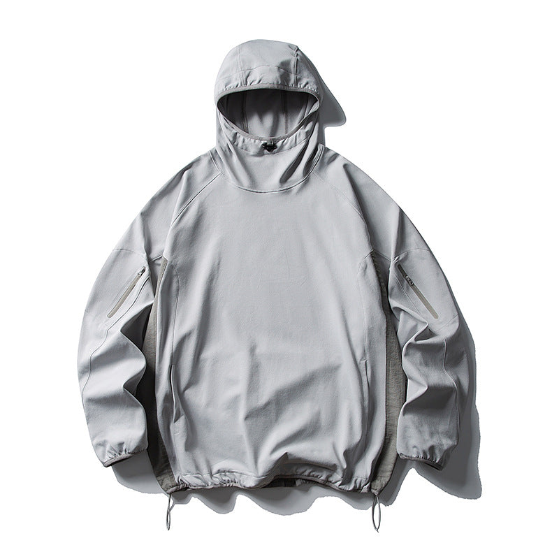 Unisex Leichter technischer Kapuzen-Anorak mit Raglanärmeln, Ärmeltaschen und Kordelzug Nord Taschen