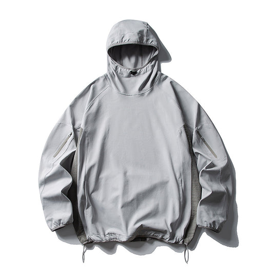 Unisex Leichter technischer Kapuzen-Anorak mit Raglanärmeln, Ärmeltaschen und Kordelzug Nord Taschen