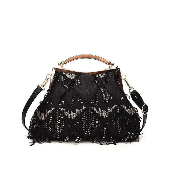 Damen Glamouröse Handtasche mit Fransen und Strass Nord Taschen