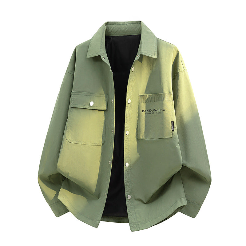 Herren Oversize-Utility-Hemdjacke mit Druckknopfleiste und großen aufgesetzten Taschen Nord Taschen