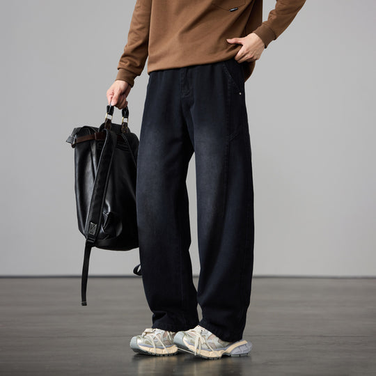 Herren Weit geschnittene Baumwoll-Canvas-Hose im Relaxed-Fit Nord Taschen