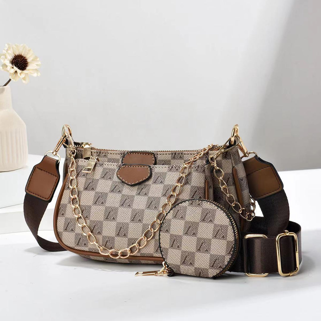 Damen Handtasche mit modischem Kettenverschluss und abnehmbarer Schmucktasche Nord Taschen