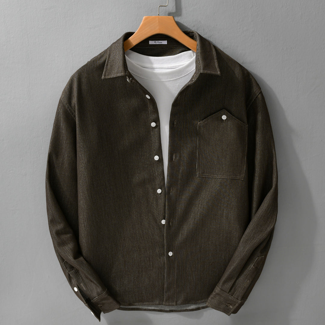 Herren Denim-Overshirt im Hemdjackenstil mit Brusttasche und durchgehender Knopfleiste Nord Taschen