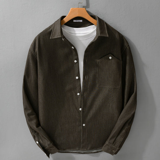 Herren Denim-Overshirt im Hemdjackenstil mit Brusttasche und durchgehender Knopfleiste Nord Taschen