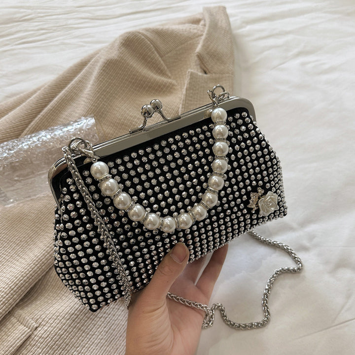 Damen Glamouröse Abendtasche mit Perlenverzierung und funkelndem Design Nord Taschen