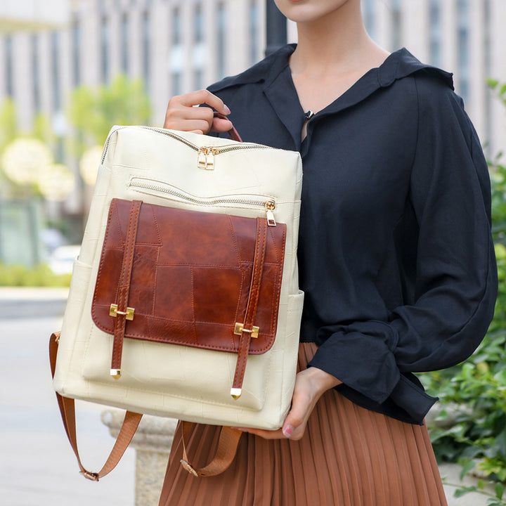 Damen eleganter Rucksack mit strukturiertem Design und goldenen Akzenten Nord Taschen