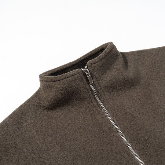 Damen kurz geschnittene Fleecejacke mit Stehkragen und durchgehendem Reißverschluss Nord Taschen