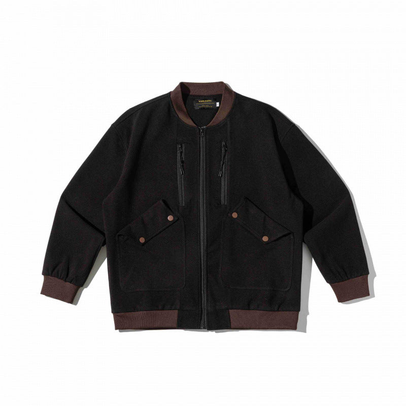 Unisex Oversize-Utilitaristische Bomberjacke mit aufgesetzten Klappentaschen, vertikalen Reißverschlüssen und gerippten Abschlüssen Nord Taschen