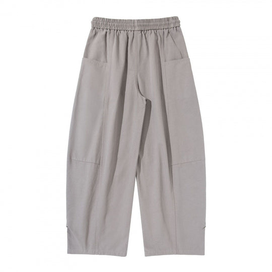 Damen Weite Cropped-Hose mit Tunnelzugbund, Ballon-Silhouette und aufgesetzten Taschen Nord Taschen