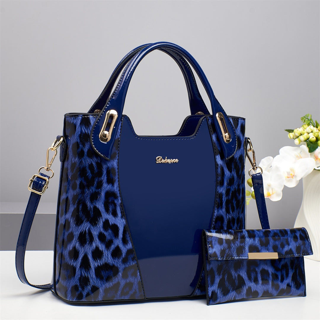 Damen trendige Handtasche mit elegantem Leopardenmuster und abnehmbarer Clutch Nord Taschen