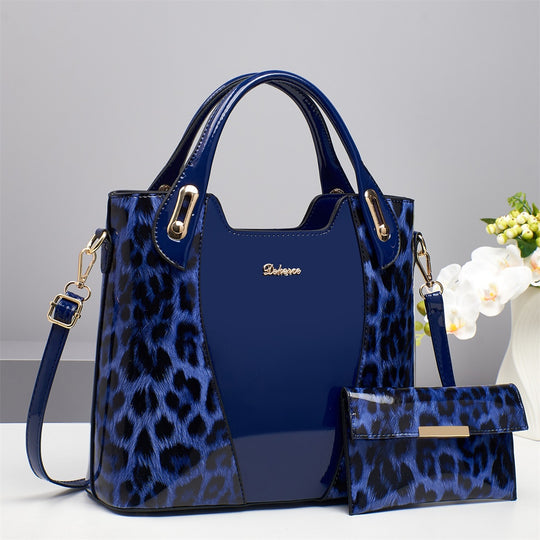 Damen trendige Handtasche mit elegantem Leopardenmuster und abnehmbarer Clutch Nord Taschen