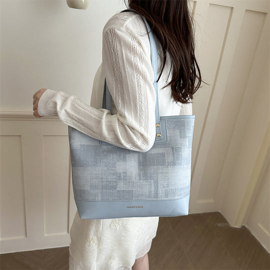 Damen elegante Shopper-Tasche mit strukturiertem Gewebe und robusten Trageriemen Nord Taschen
