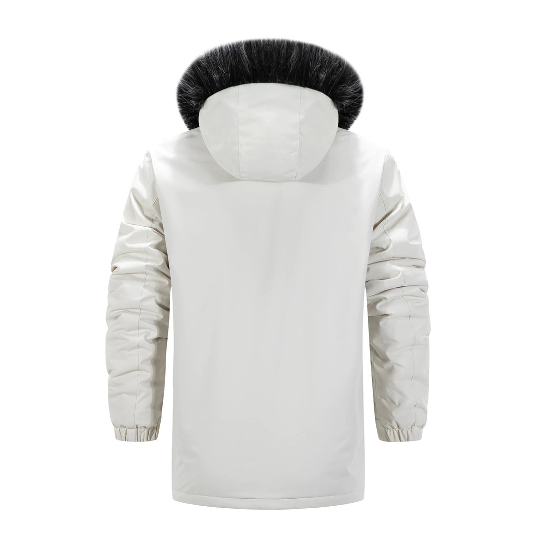 Herren Langer Thermo-Parka mit Kapuze, Logo-Innenfutter und Multifunktions-Taschen Nord Taschen