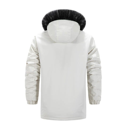 Herren Langer Thermo-Parka mit Kapuze, Logo-Innenfutter und Multifunktions-Taschen Nord Taschen