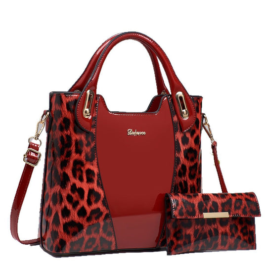 Damen trendige Handtasche mit elegantem Leopardenmuster und abnehmbarer Clutch Nord Taschen
