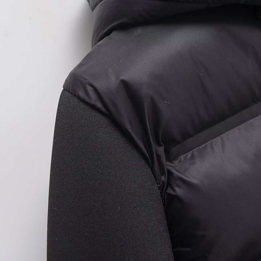 Damen Gekürzte gesteppte Hybrid‑Wattierte Jacke mit Kapuze Nord Taschen