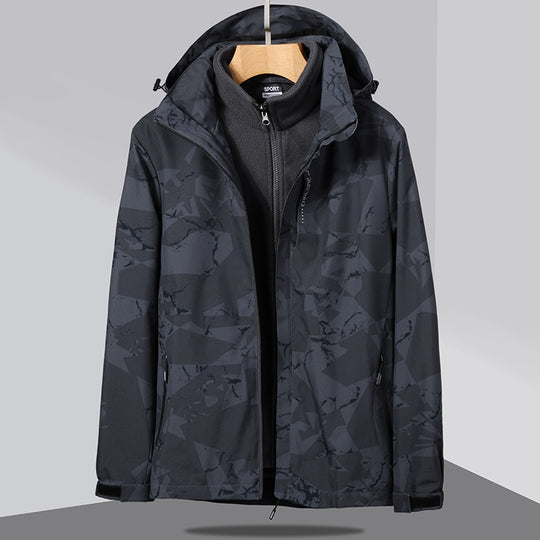 Damen zweilagige Softshelljacke mit abnehmbarer Fleece-Innenjacke und Kapuze Nord Taschen
