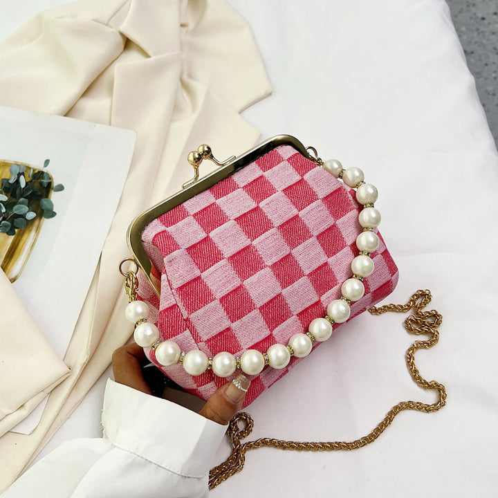 Damen elegante Beuteltasche mit Perlenschmuck Nord Taschen