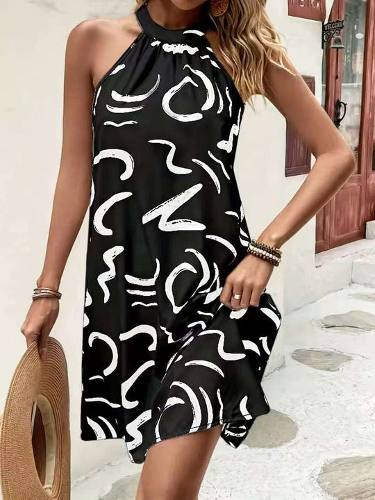 Damen Sommerkleid mit modernem Muster Nord Taschen