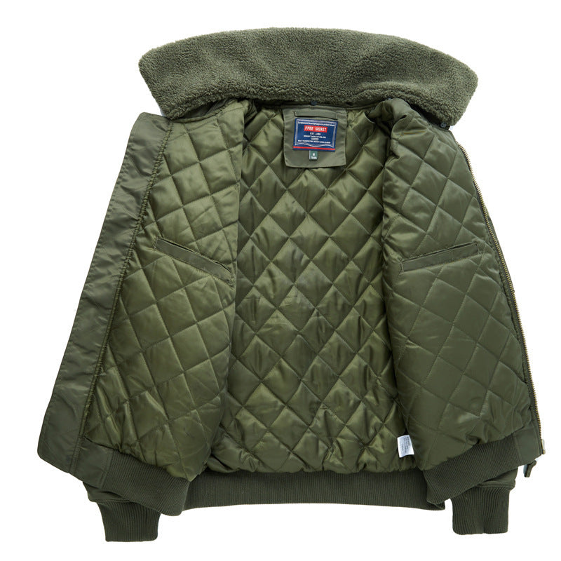 Herren Piloten‑Bomberjacke mit Teddykragen und multifunktionalen Organizer‑Taschen Nord Taschen